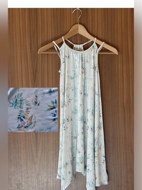 Nordstrom Girls Floral Tropical Tank Top * Size M 8/10 * Hanky Hem * Maxi